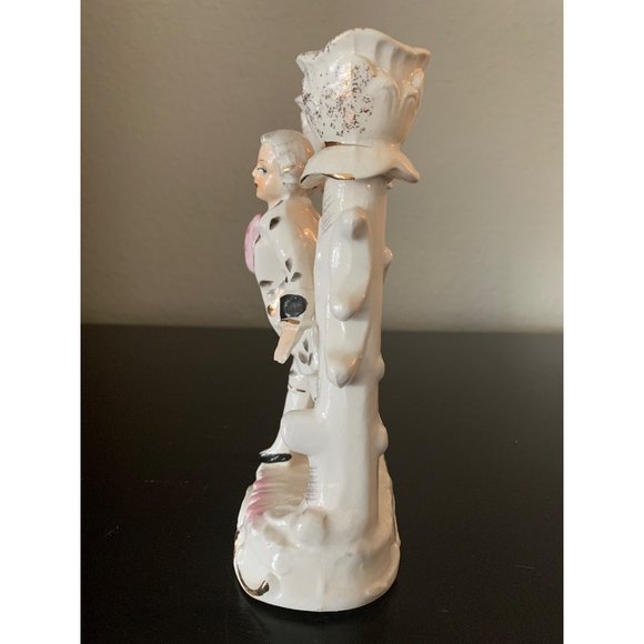 Vintage Victorian Man Candle Holder Ceramic Wales Figurine - Picture 3 of 8